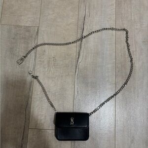 Steve Madden Black Mini Bag with Silver Chain